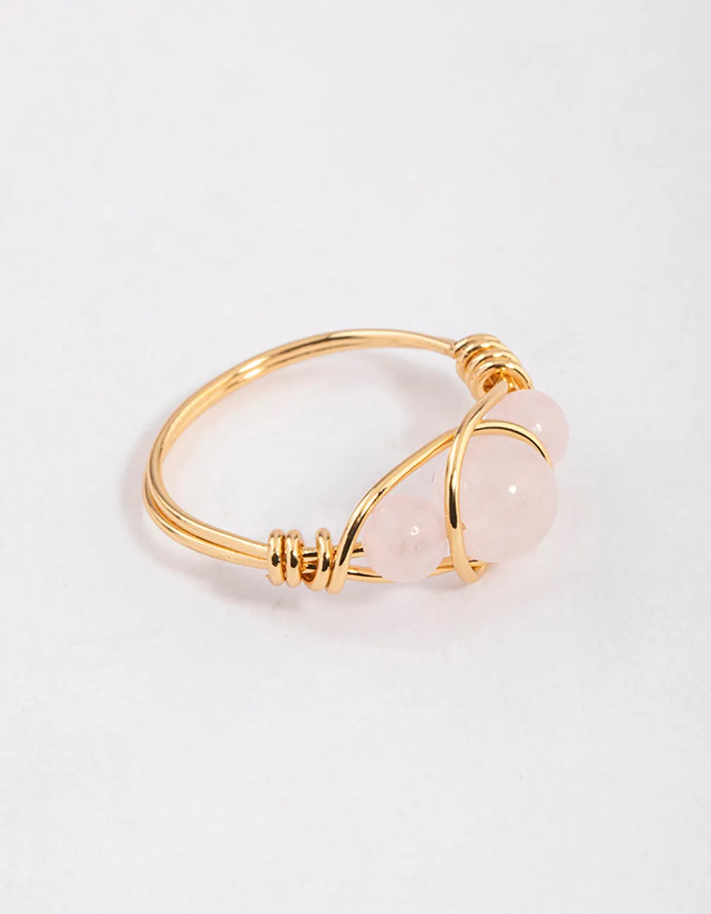 Gold Plated Wrapped Triple Stone Ring