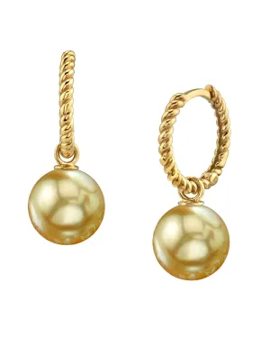 Golden South Sea Pearl Xanthe Hoop Earrings