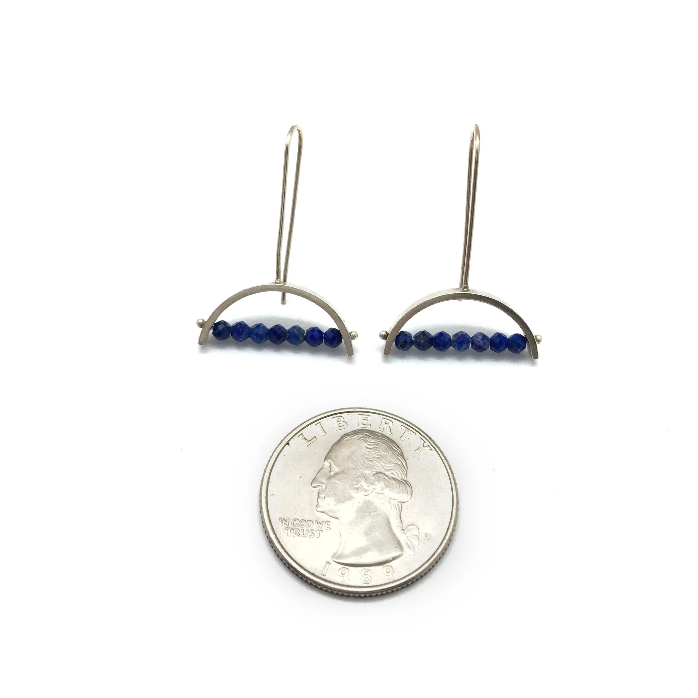 Half Circle Lapis Earrings