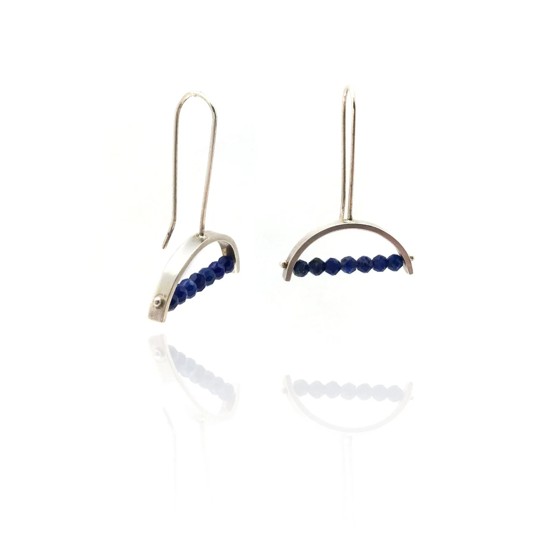 Half Circle Lapis Earrings