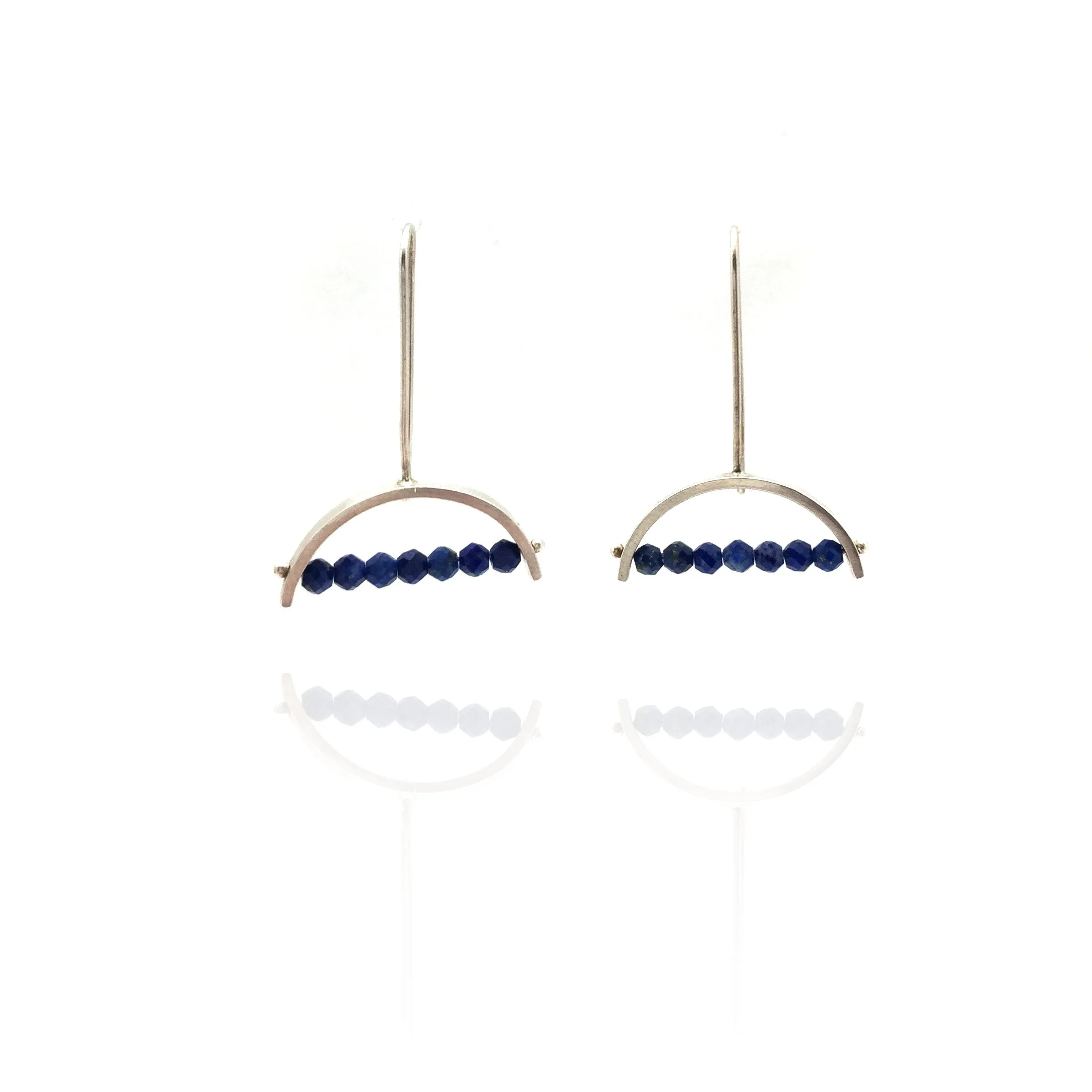 Half Circle Lapis Earrings