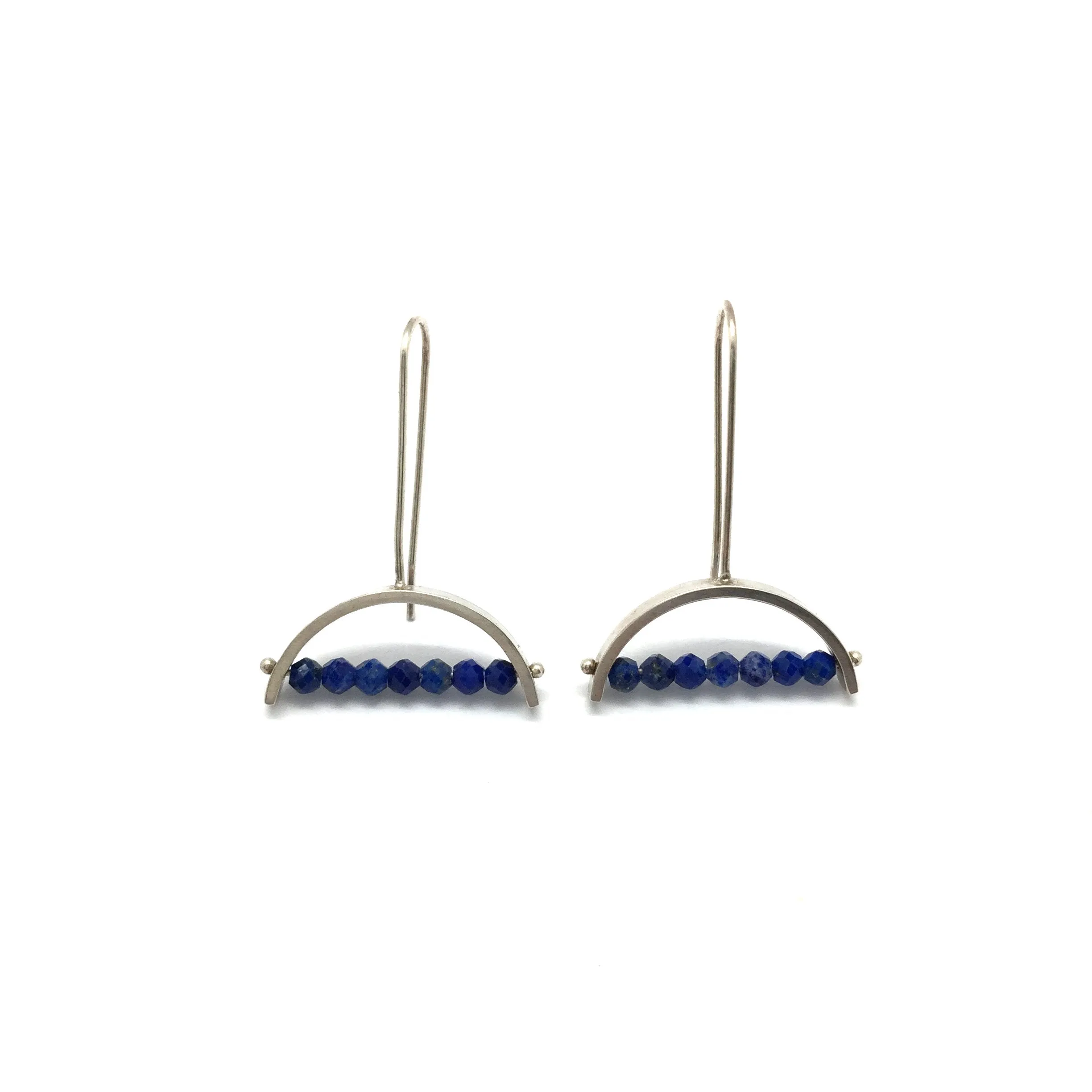 Half Circle Lapis Earrings