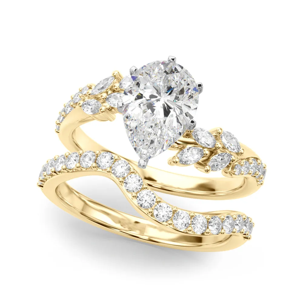 Ladies Sidestone Pear Engagement Ring 51250