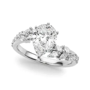 Ladies Sidestone Pear Engagement Ring 51250