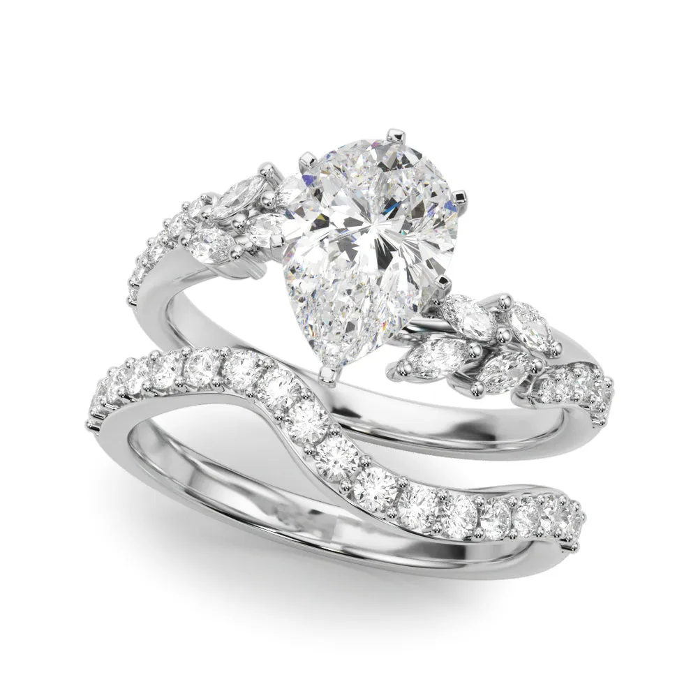 Ladies Sidestone Pear Engagement Ring 51250