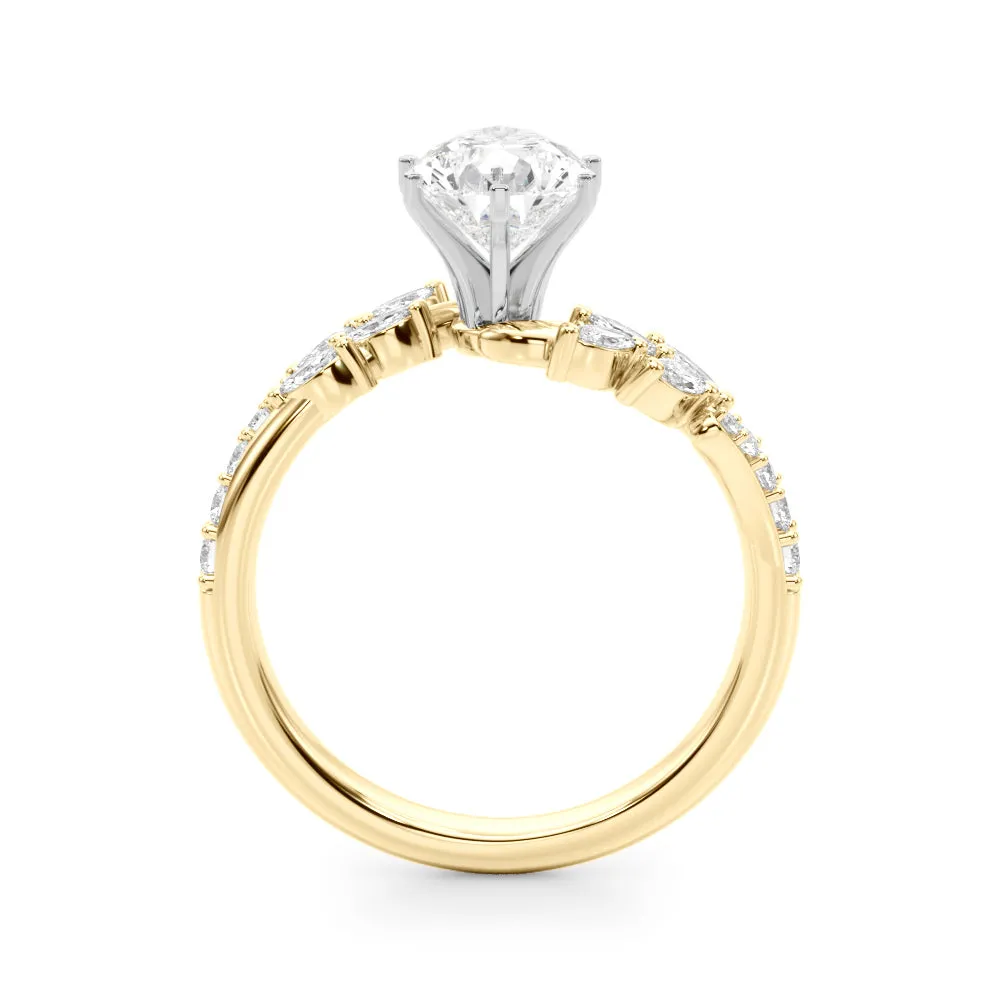 Ladies Sidestone Pear Engagement Ring 51250