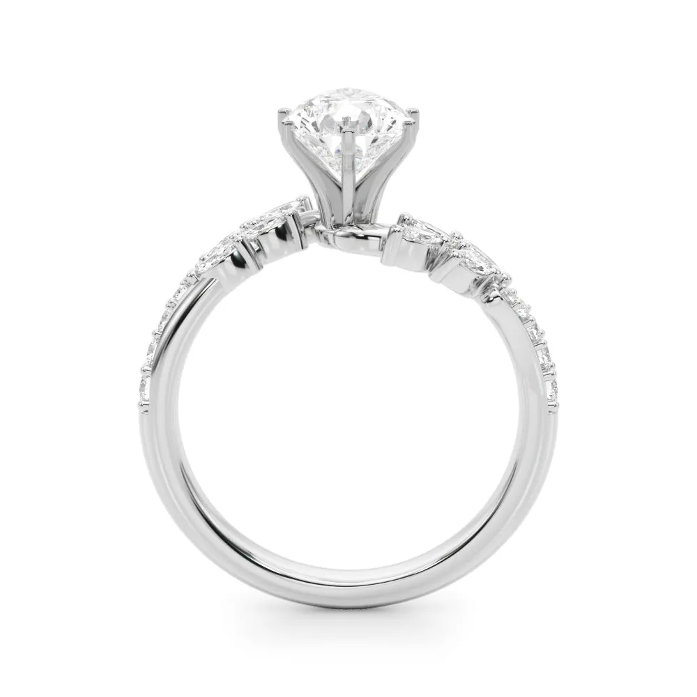 Ladies Sidestone Pear Engagement Ring 51250