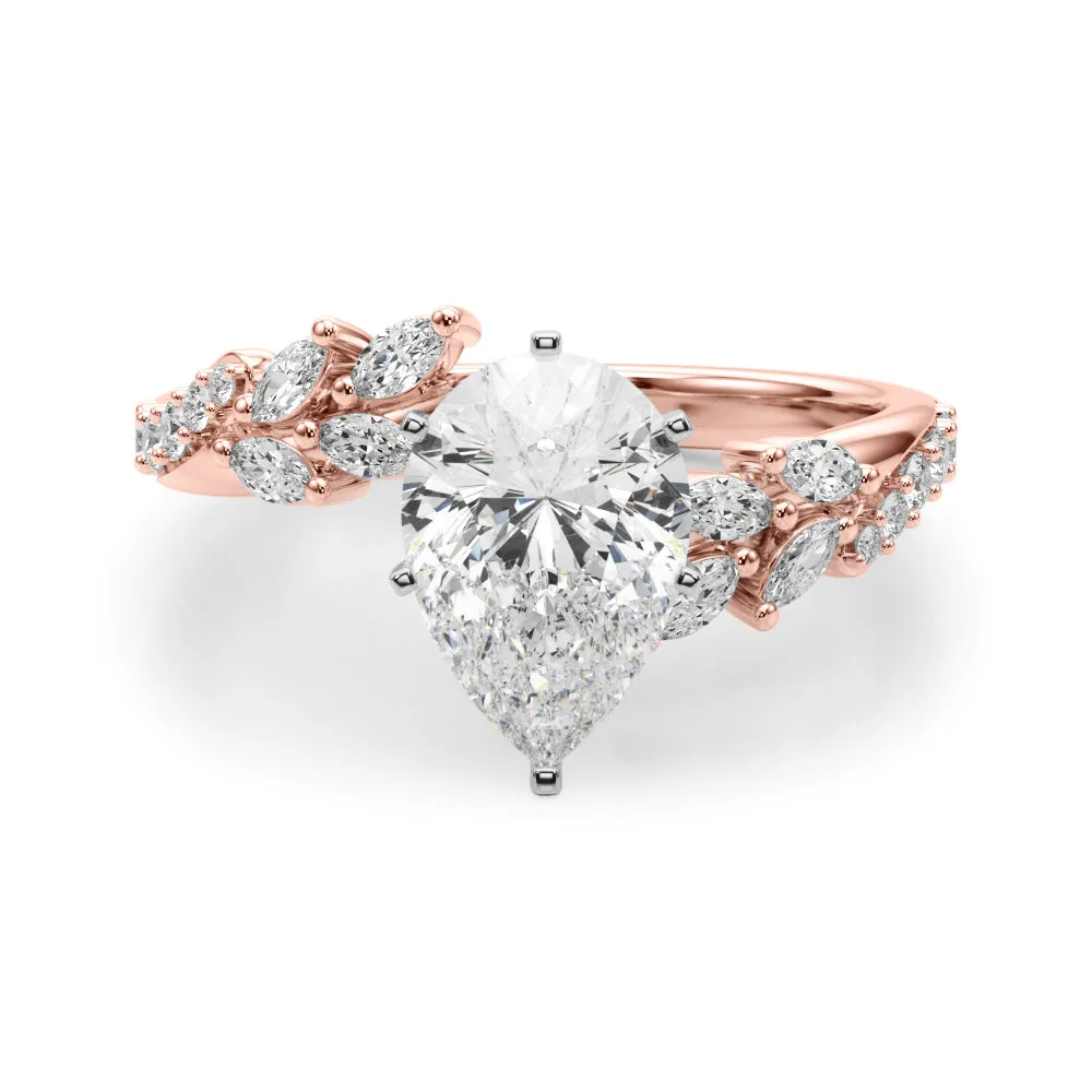 Ladies Sidestone Pear Engagement Ring 51250