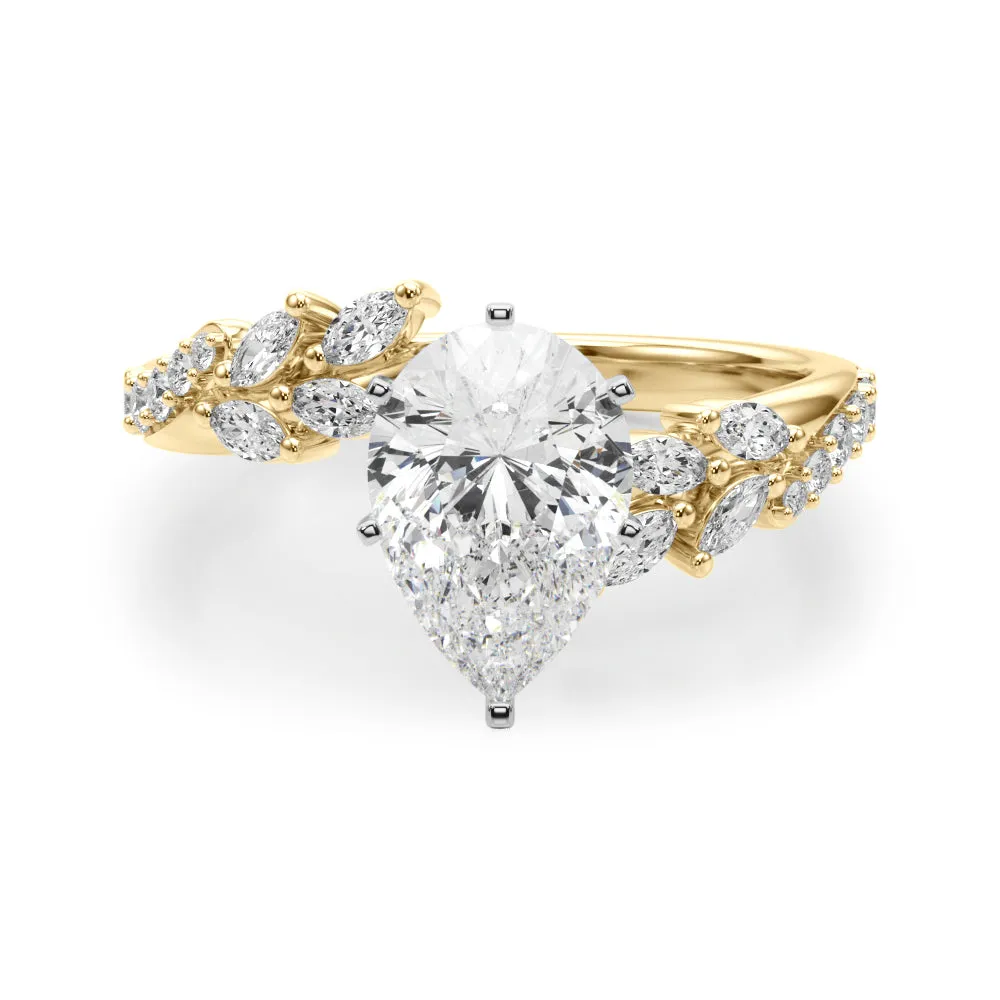 Ladies Sidestone Pear Engagement Ring 51250