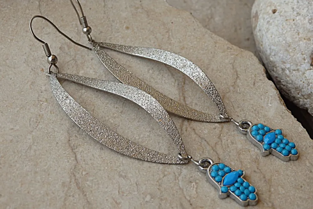 Large hamsa earrings