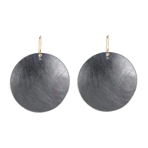 Large Oxidized Sterling Silver Dome Earrings by Heather Guidero