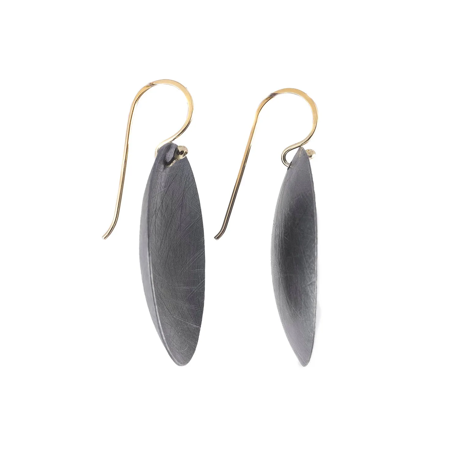 Large Oxidized Sterling Silver Dome Earrings by Heather Guidero