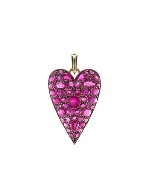 Large Ruby Heart Pendant