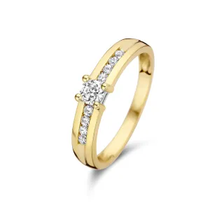 Le Marais Estée 14 karat gold ring with zirconia stones