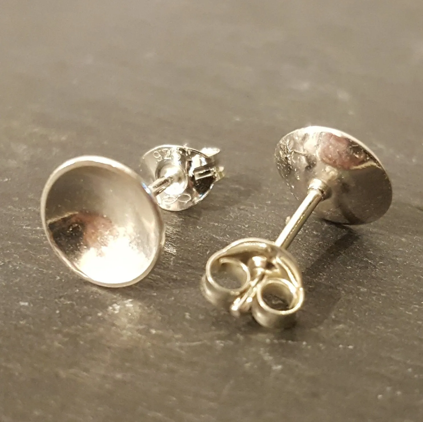 Little Domed Sterling Silver Stud Earrings