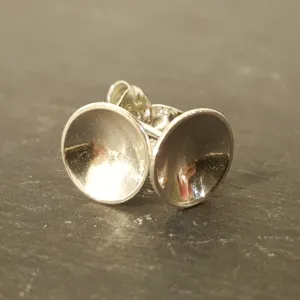 Little Domed Sterling Silver Stud Earrings