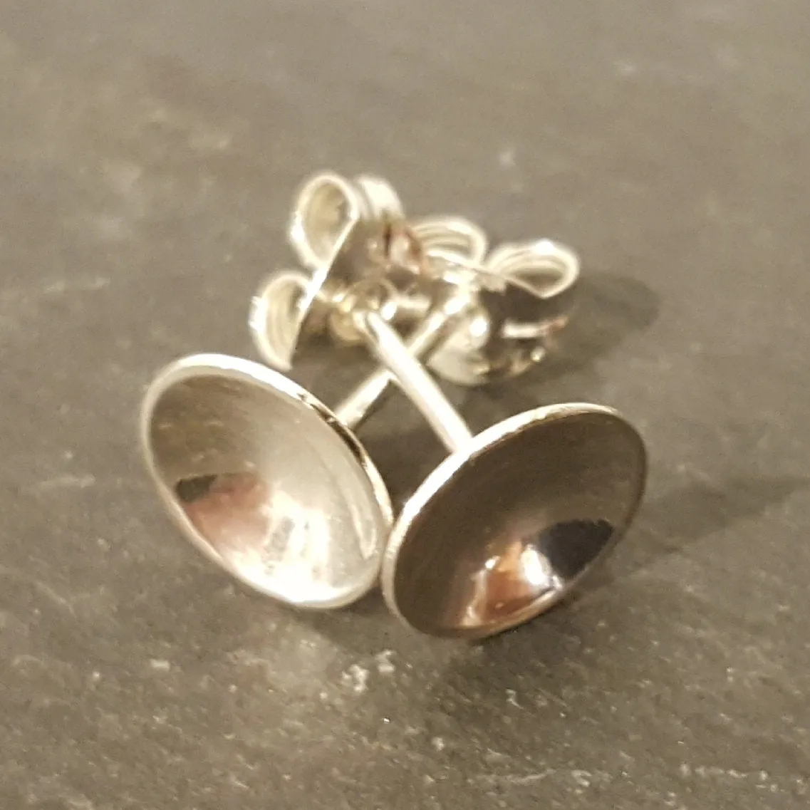 Little Domed Sterling Silver Stud Earrings