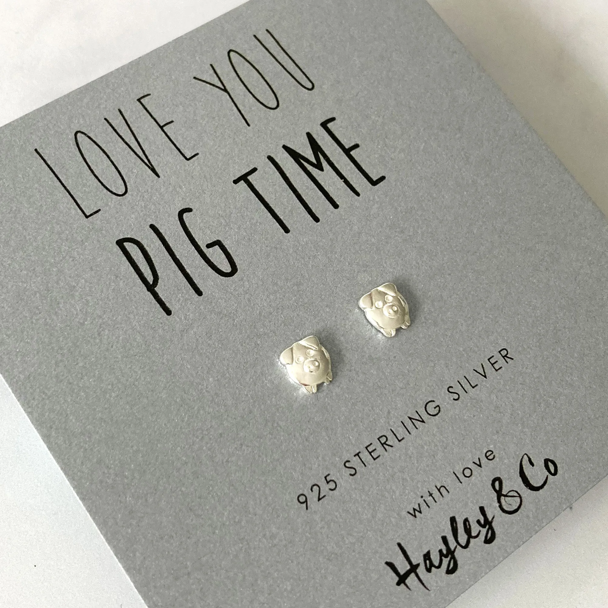 Little Pig Sterling Silver Earrings