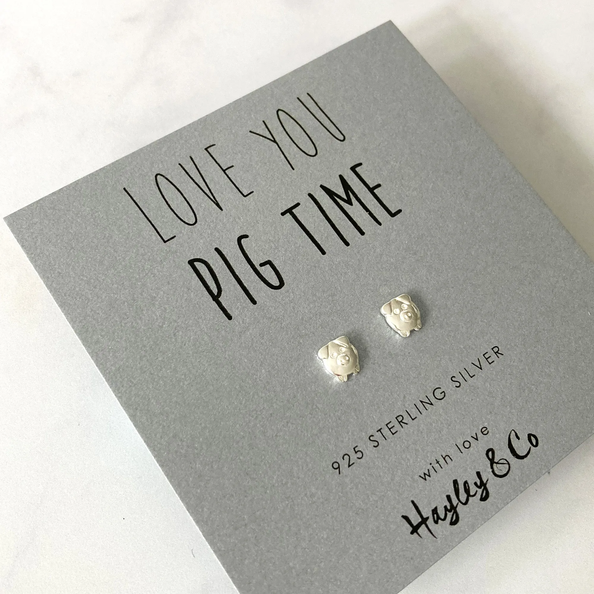 Little Pig Sterling Silver Earrings