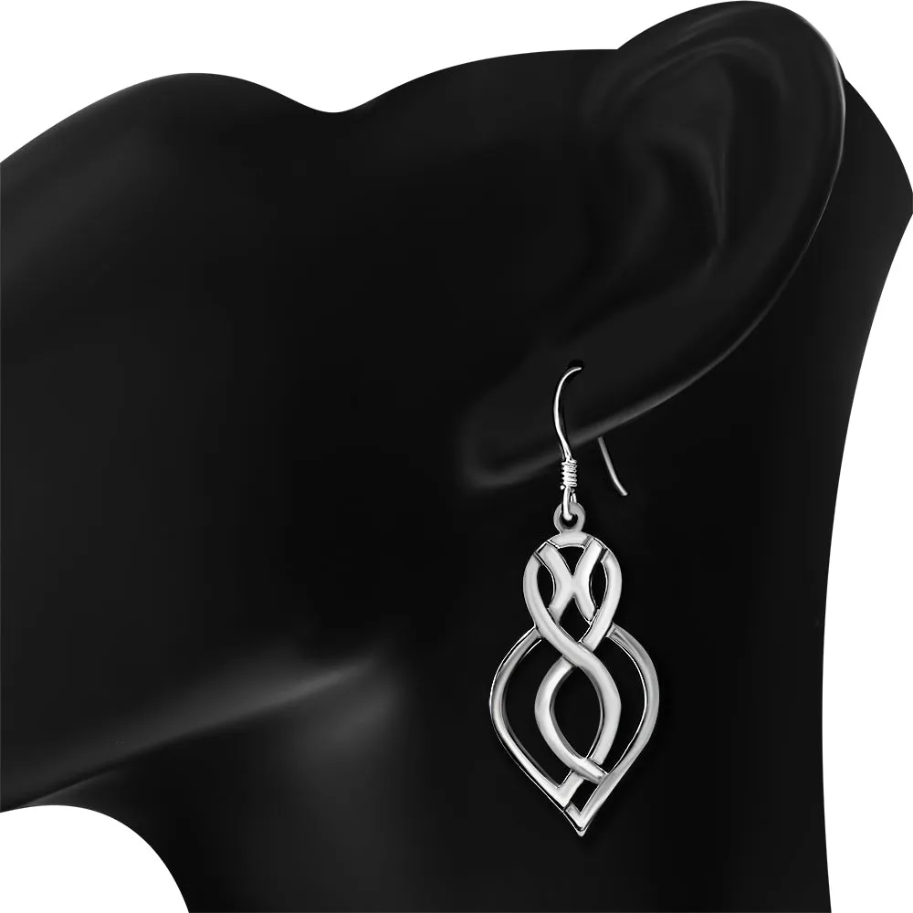 Long Sterling Silver Celtic Earrings