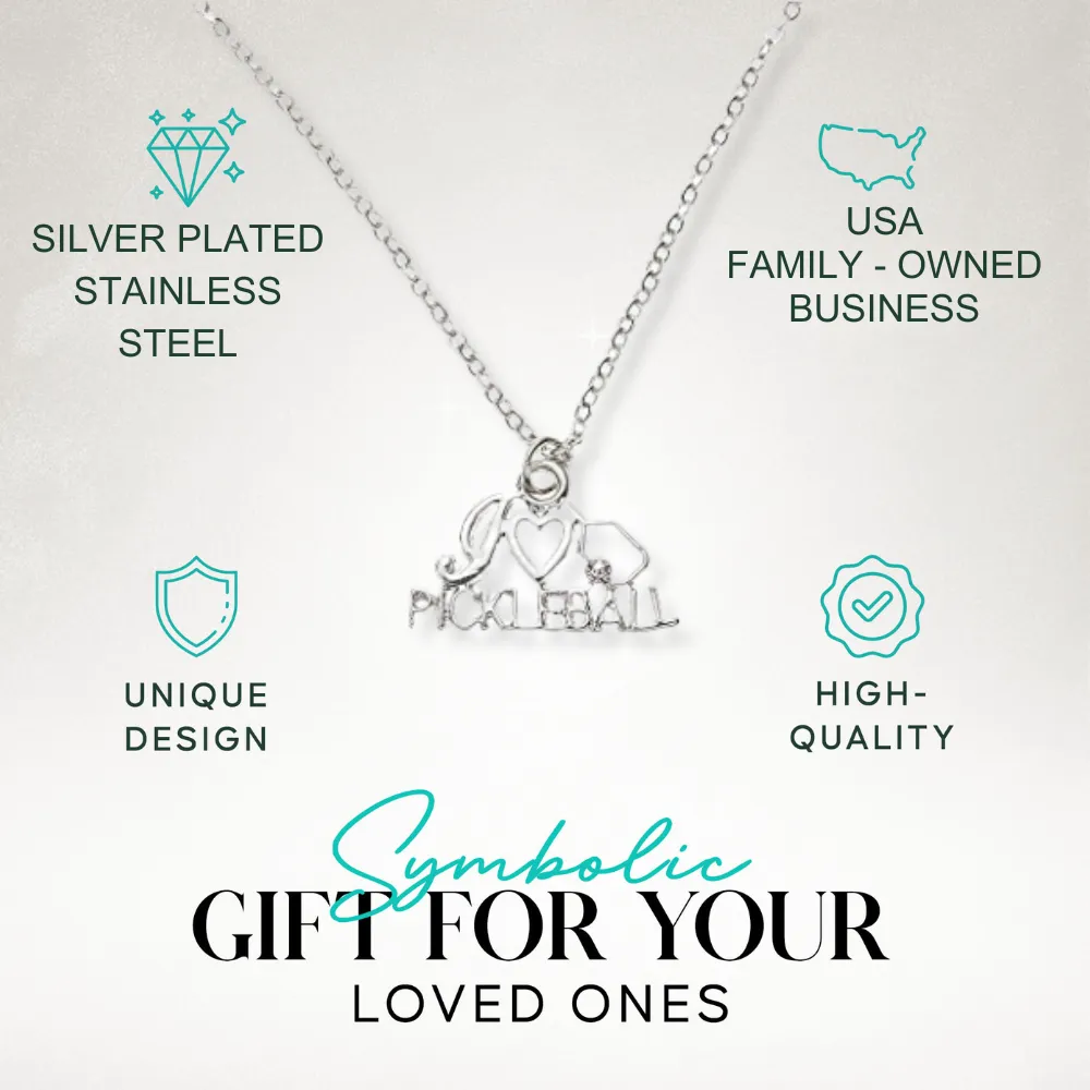 Love Pickleball Charm Necklace