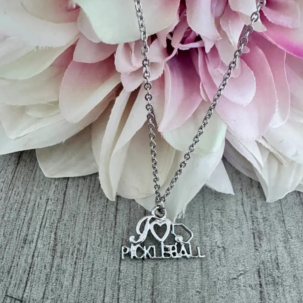 Love Pickleball Charm Necklace