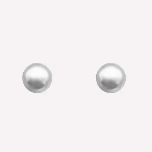 MEDIUM PEARL STUD CLIP-ON EARRINGS IN SILVER