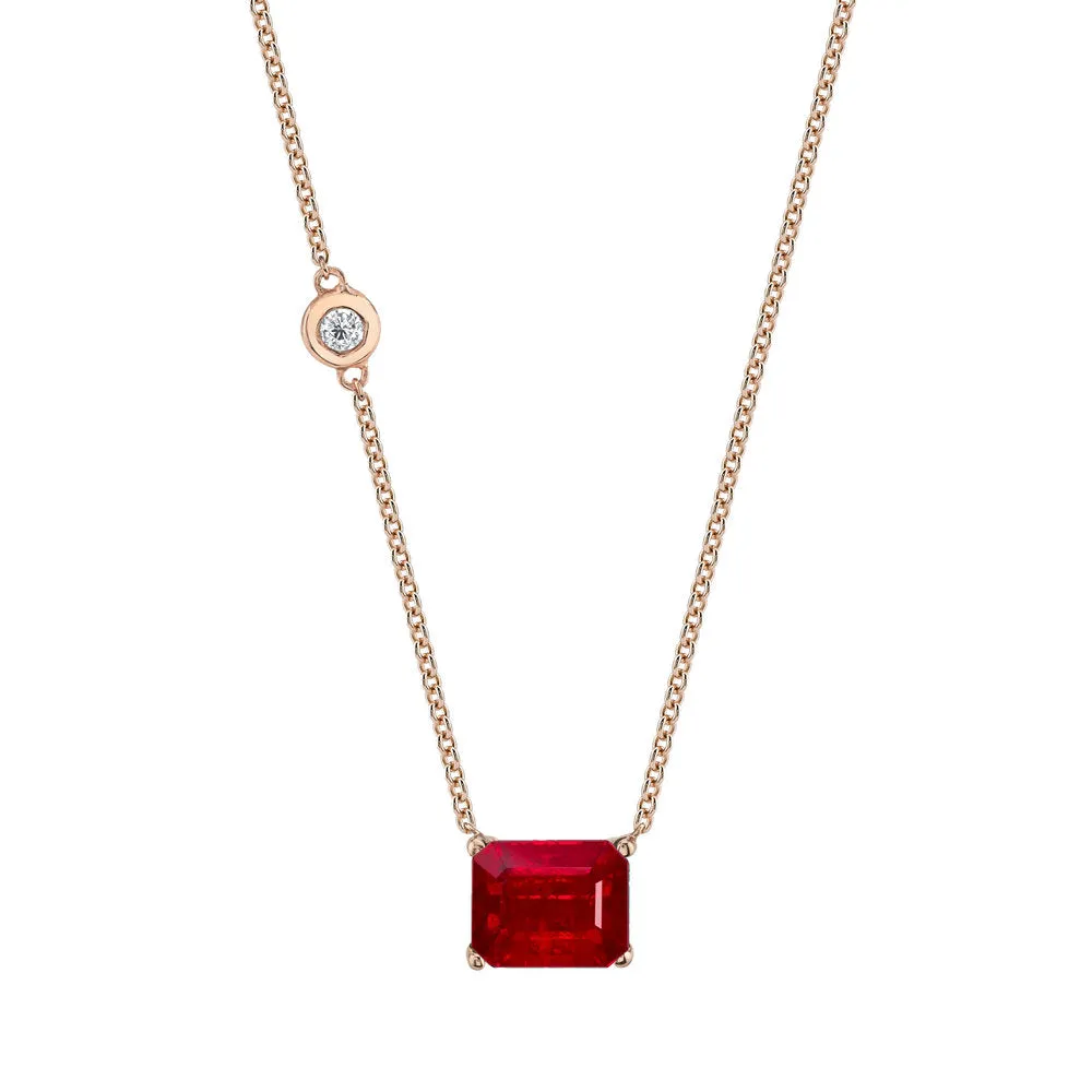 MEDIUM RUBY SOLITAIRE NECKLACE