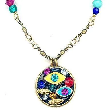 Michal Golan Medium Multi-Eye Pendant on Beaded Necklace