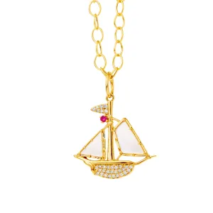 Mother of Pearl Boat Charm