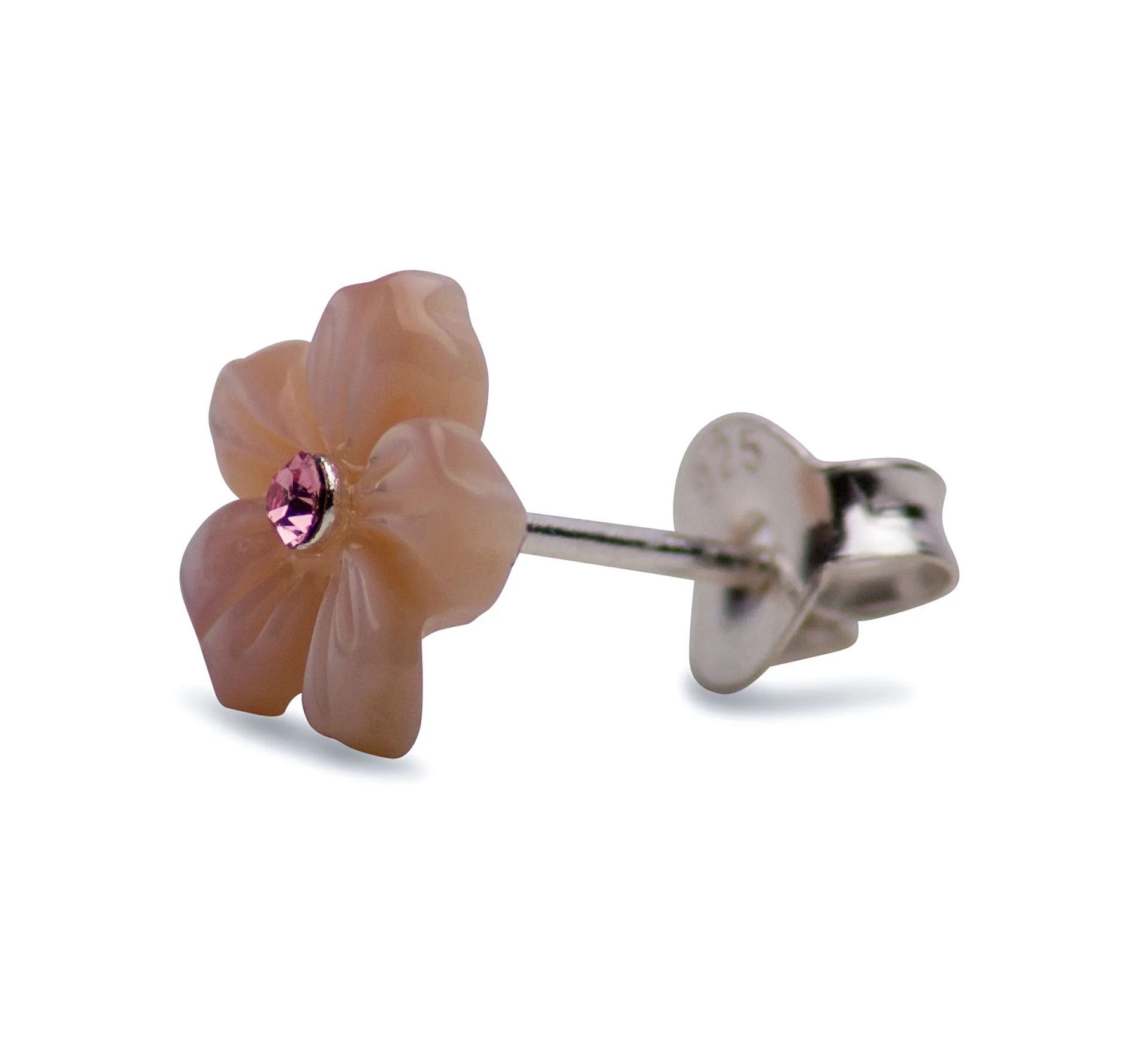 Mother of Pearl Flower Stud Earrings