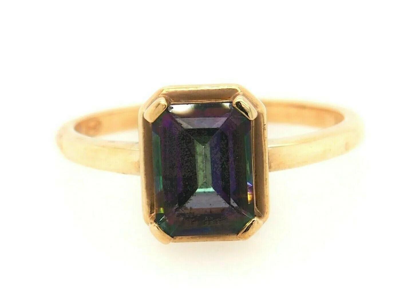 Mystic Topaz & 9ct Yellow Gold Dress Ring Fine Engagement Jewellery Size O