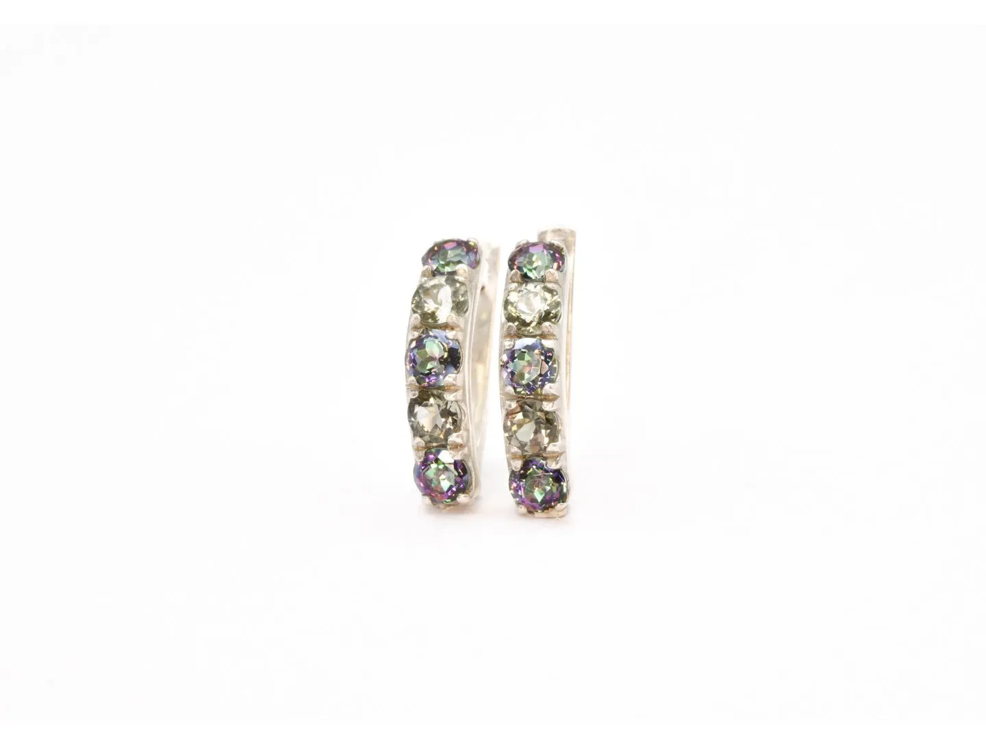 Mystic Topaz Earrings - Genuine Mystic Topaz Earrings - Bar Earrings