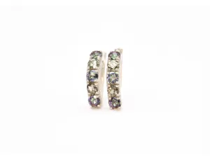 Mystic Topaz Earrings - Genuine Mystic Topaz Earrings - Bar Earrings