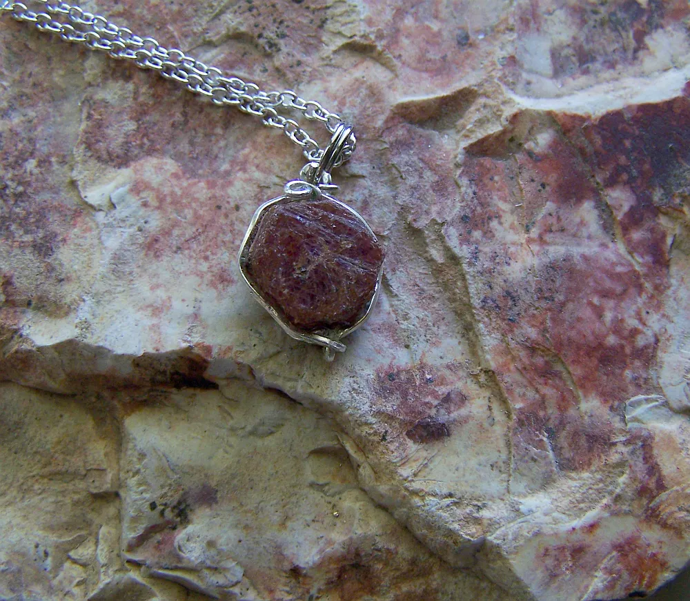 Natural Ruby Raw Gemstone Corundum Pendant