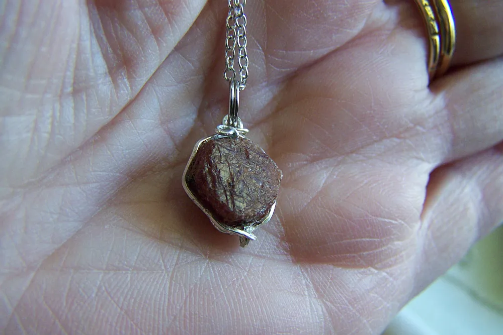 Natural Ruby Raw Gemstone Corundum Pendant