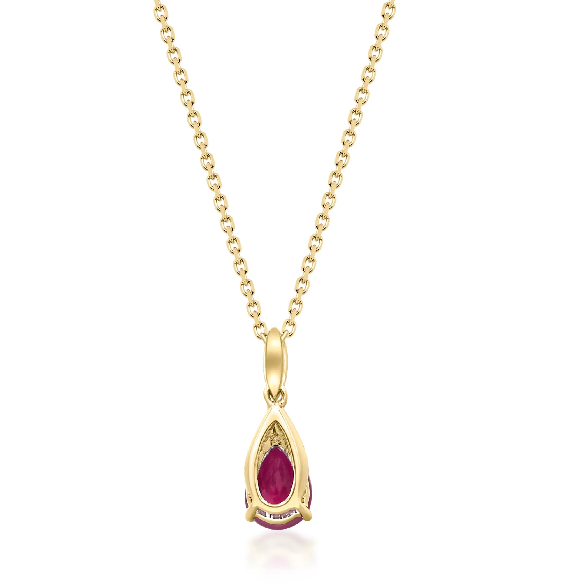 Nora 10K Yellow Gold Pear-Cut Mozambique Ruby Pendant