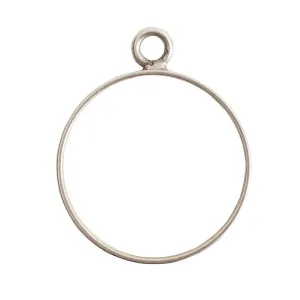 Nunn Design-Open Frame-Large Circle-Single Loop-Antique Silver-Quantity 1