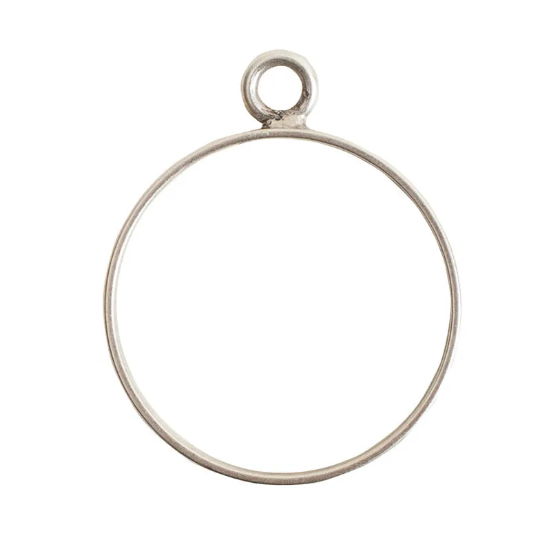 Nunn Design-Open Frame-Large Circle-Single Loop-Antique Silver-Quantity 1