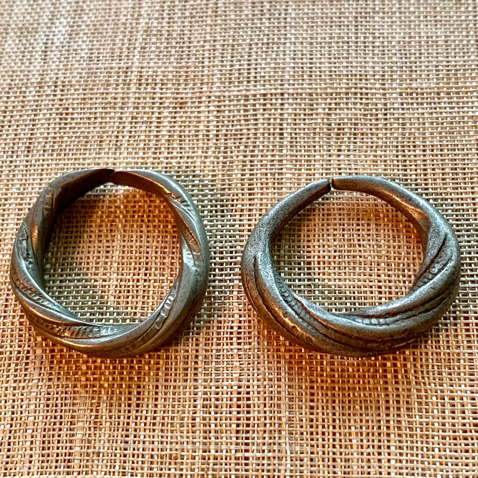 Old Tuareg Silver Rings, Pair