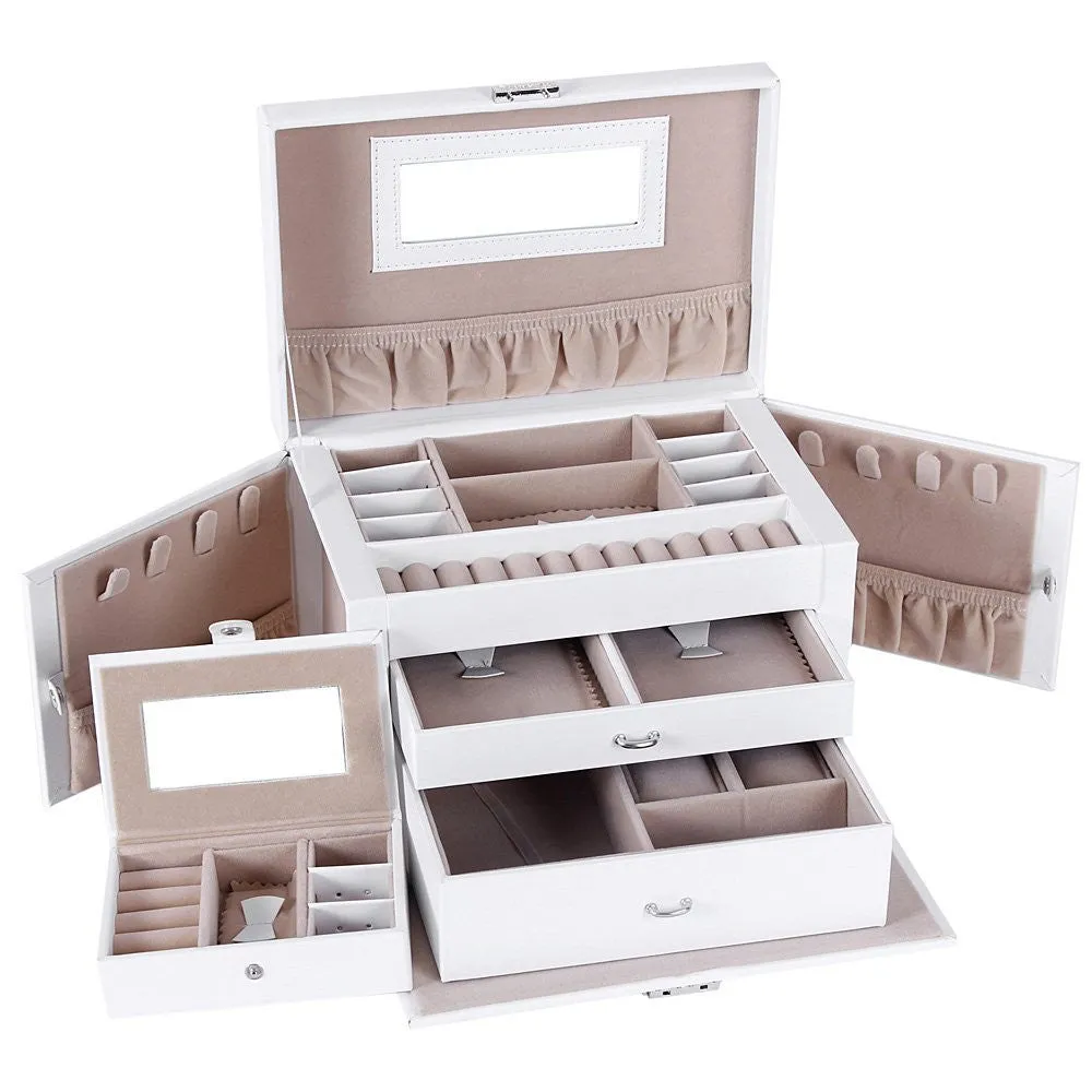 Organizer Mirrored Mini Travel Jewelry Box