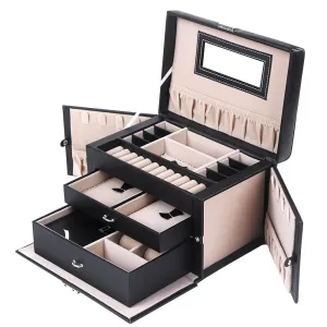 Organizer Mirrored Mini Travel Jewelry Box