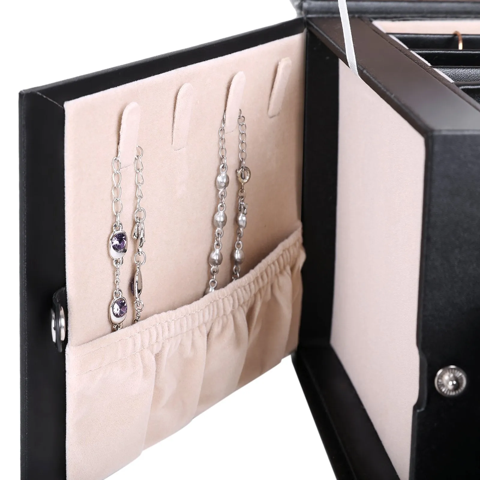 Organizer Mirrored Mini Travel Jewelry Box