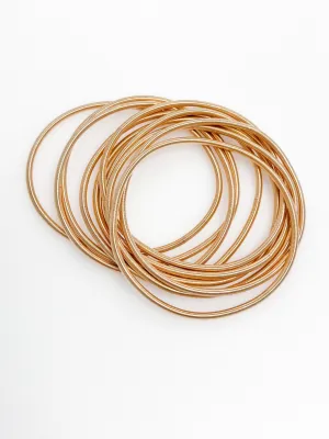 Paige - Gold Guitar String Bracelets (Set of 10)