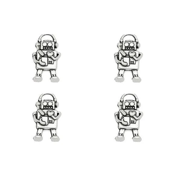 Pcs Tibetan Silver Robot Sci-Fi Toy 16X10mm 3D Charms Pendants