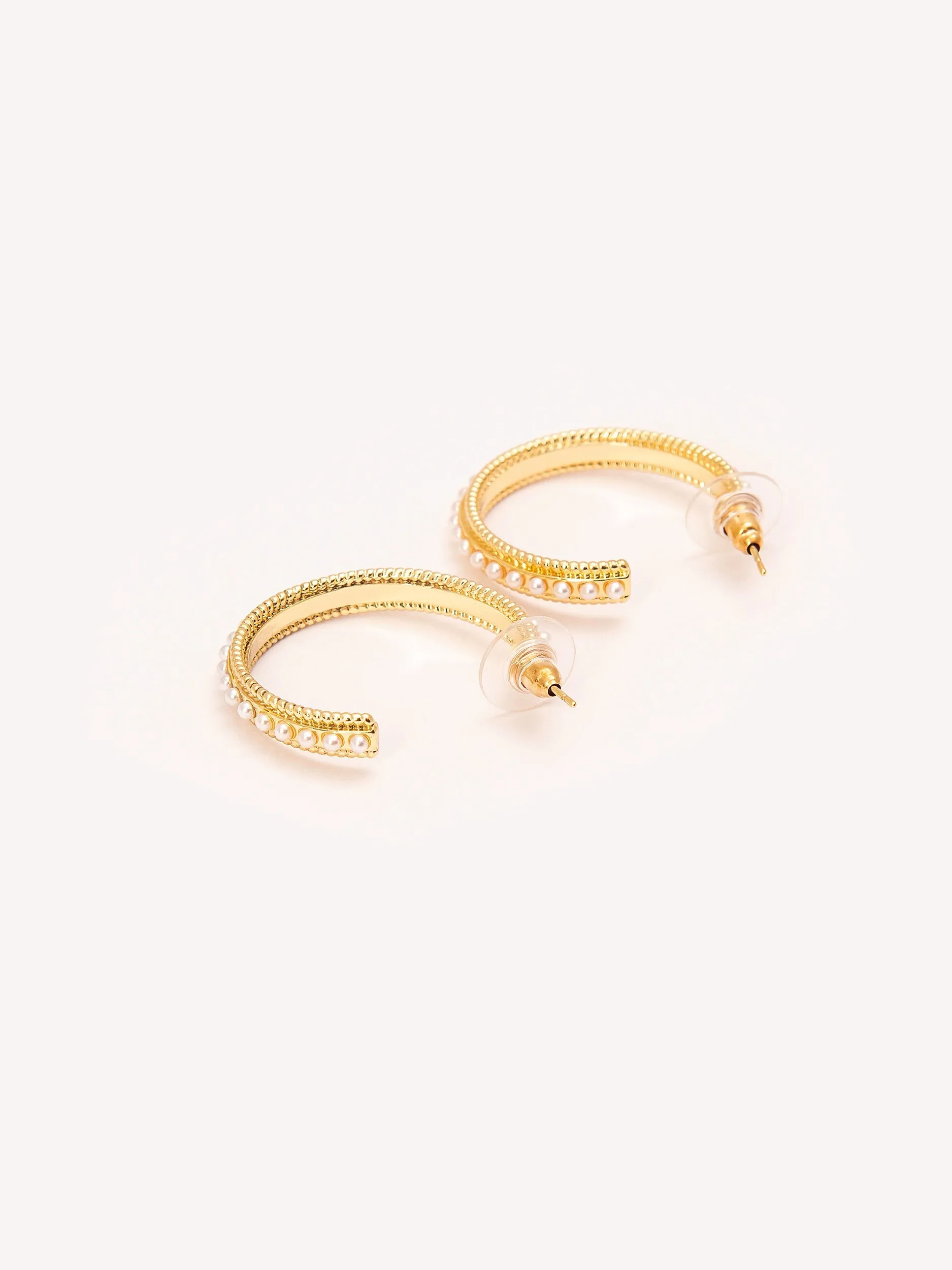 Pearl C-Hoop Earrings