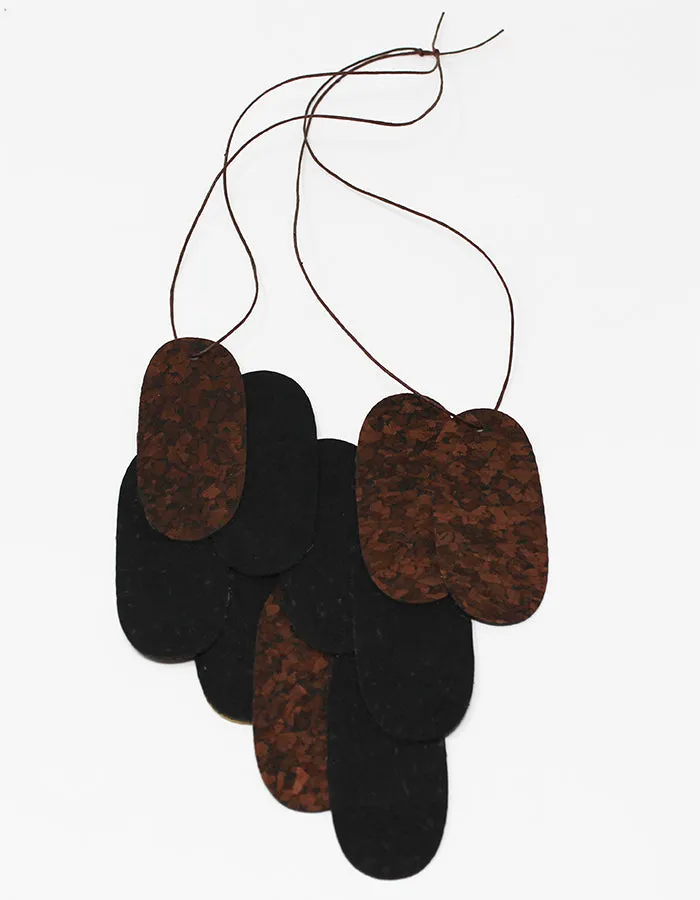 Pieces Assymmetrical M - Dark Brown & Black Cork