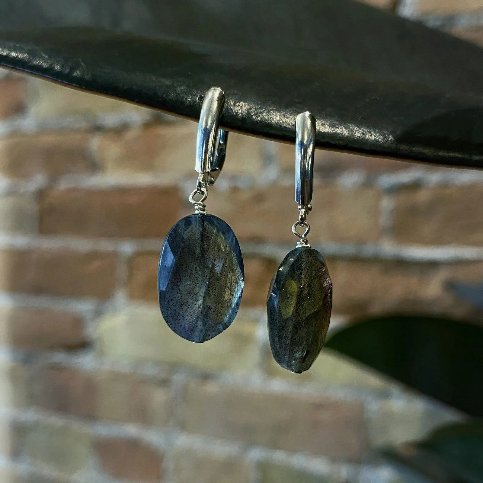 Plumb Silver Original Labradorite Dangle Earring