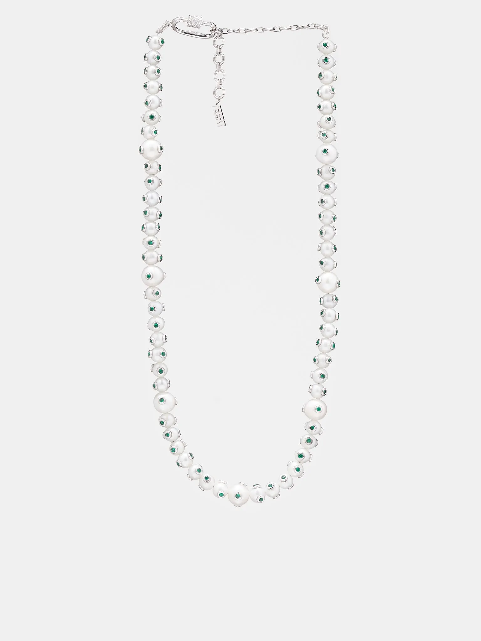 Polka Dot Pearl Necklace (V-RAJNK0634SLZWPL-WR-WG-WHITE-)