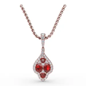 Precious Ruby and Diamond Pendant